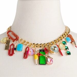 Betsy Johnson Back to School Charm Necklace